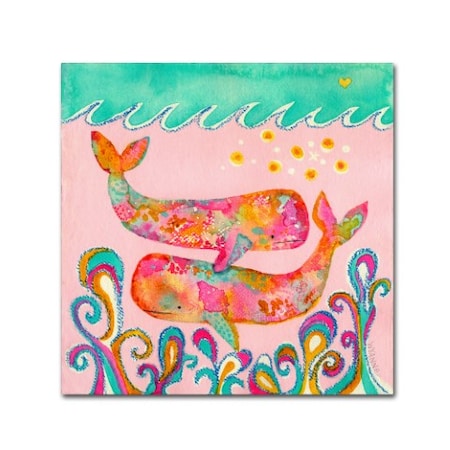 Trademark Fine Art Wyanne 'Pink Whales' Canvas Art, 24x24 ALI8265-C2424GG